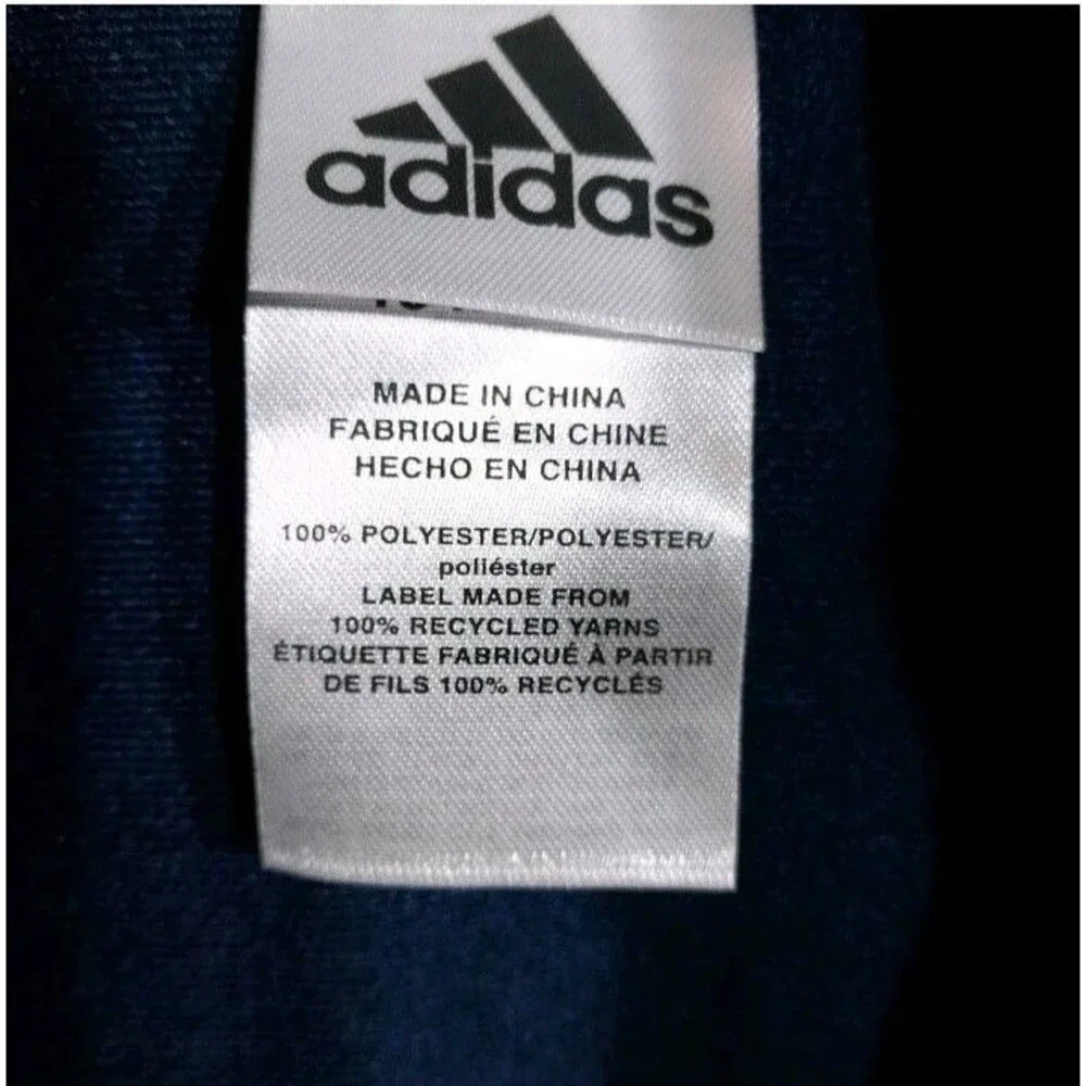 Adidas Toddler Boys Track Jacket 18M Blue Tricot Full Zip 3 Stripe Pockets NWT